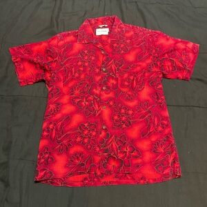 American Rag Red and Black Floral Men's Shirt